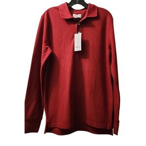 Goodfellow & Co Long Sleeve Polo Shirt Casual Buttoned Red Size‎